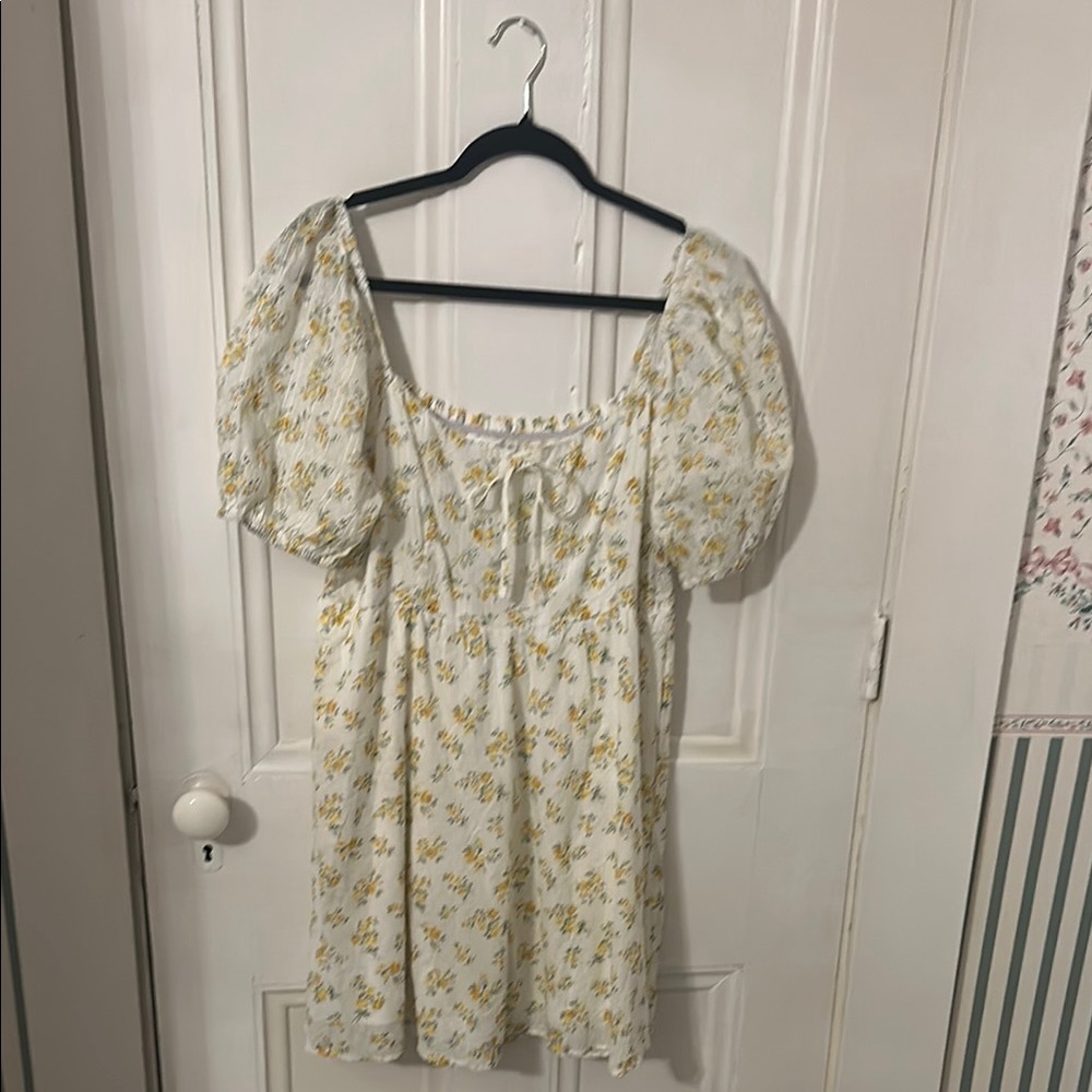 Altar'd State Yellow Floral Smocked Dress